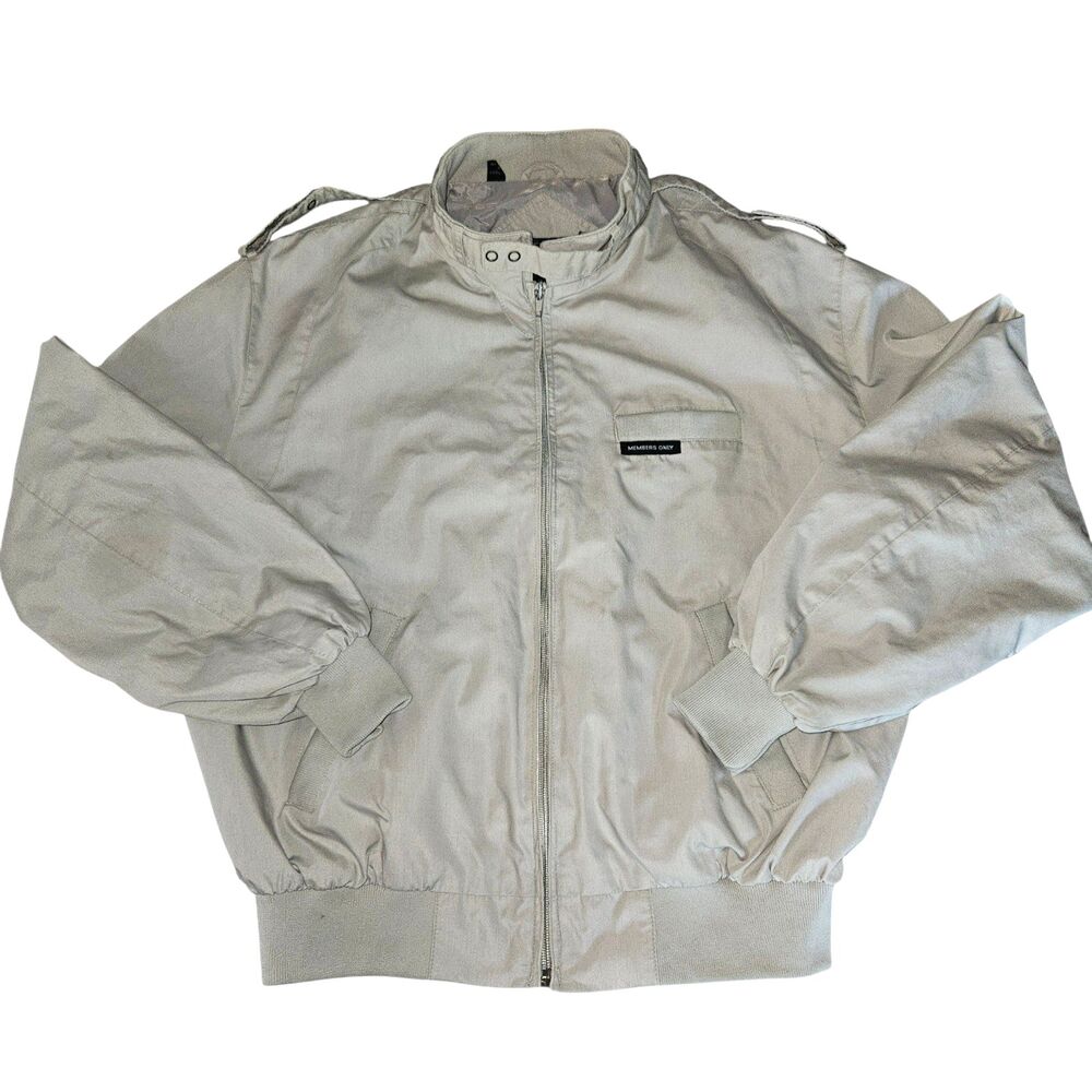 Vintage Members Only Iconic Racer Jacket Mens Size 42 (L)  Beige Cafe Bomber 80s